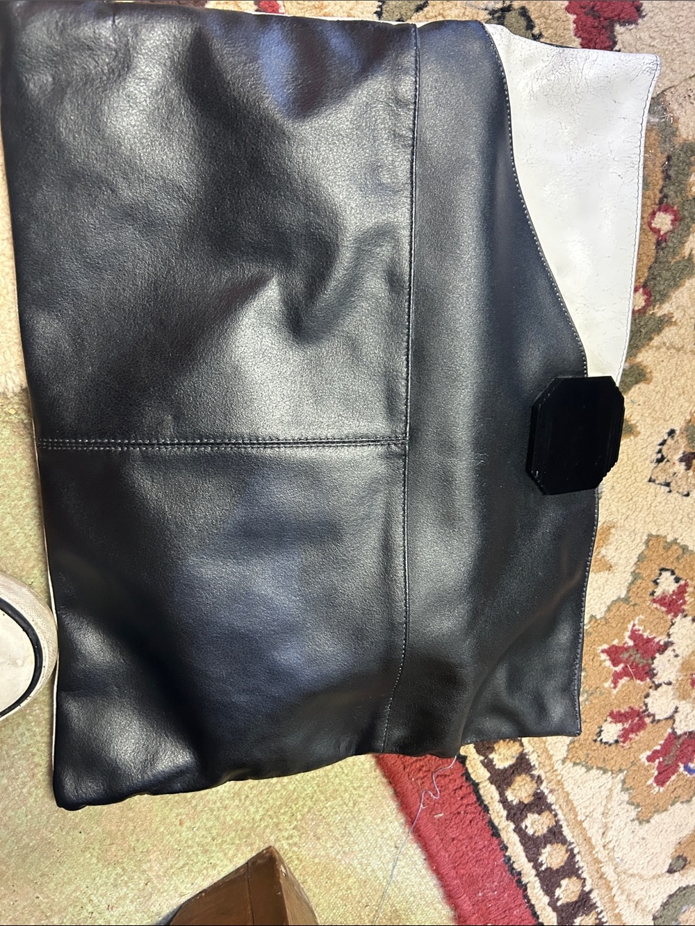 Wilsons Leather Two-Tone Black and White Men's Leather Briefcase Clutch
